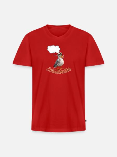 Schietwetter - Männer Premium Bio T-Shirt mit V-Ausschnitt - Rot