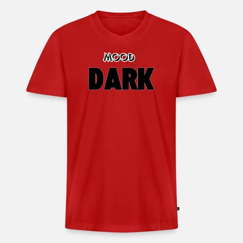 Stimmung: Dunkel - Männer Premium Bio T-Shirt mit V-Ausschnitt - Rot