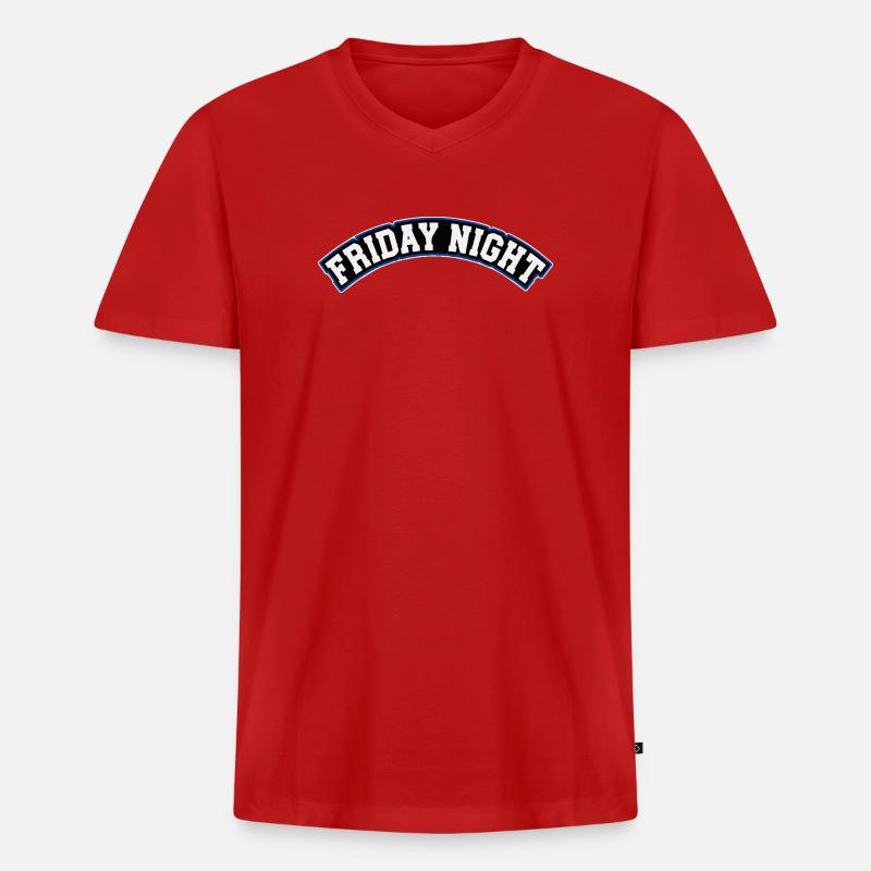 Friday Night Retro Arcade Design - Männer Premium Bio T-Shirt mit V-Ausschnitt - Rot