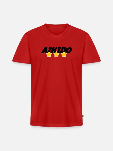 Aikido - Martial Art - Aikido - Men's Premium Organic T-shirt with V-neck - red