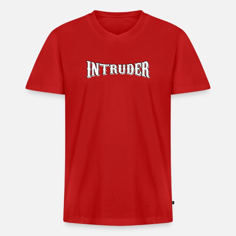 intruder hacker eindringling clan sticker computer - Männer Premium Bio T-Shirt mit V-Ausschnitt - Rot