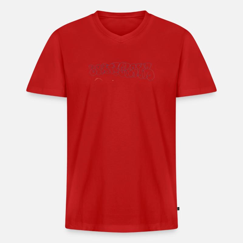 Bratislava Bubble - Männer Premium Bio T-Shirt mit V-Ausschnitt - Rot