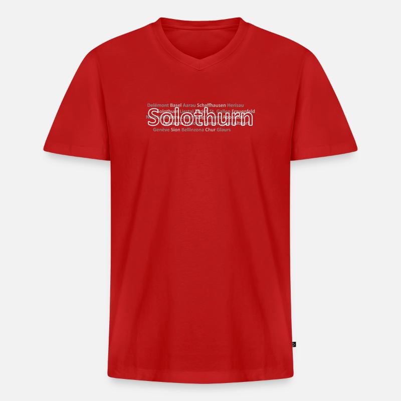 Schweizer Städte Solothurn - Männer Premium Bio T-Shirt mit V-Ausschnitt - Rot