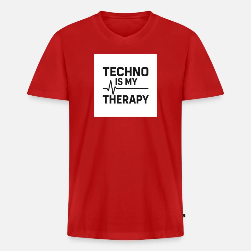 FFF2E098-3E0D-4F1A-841F-4C2C13A47547 - Männer Premium Bio T-Shirt mit V-Ausschnitt - Rot