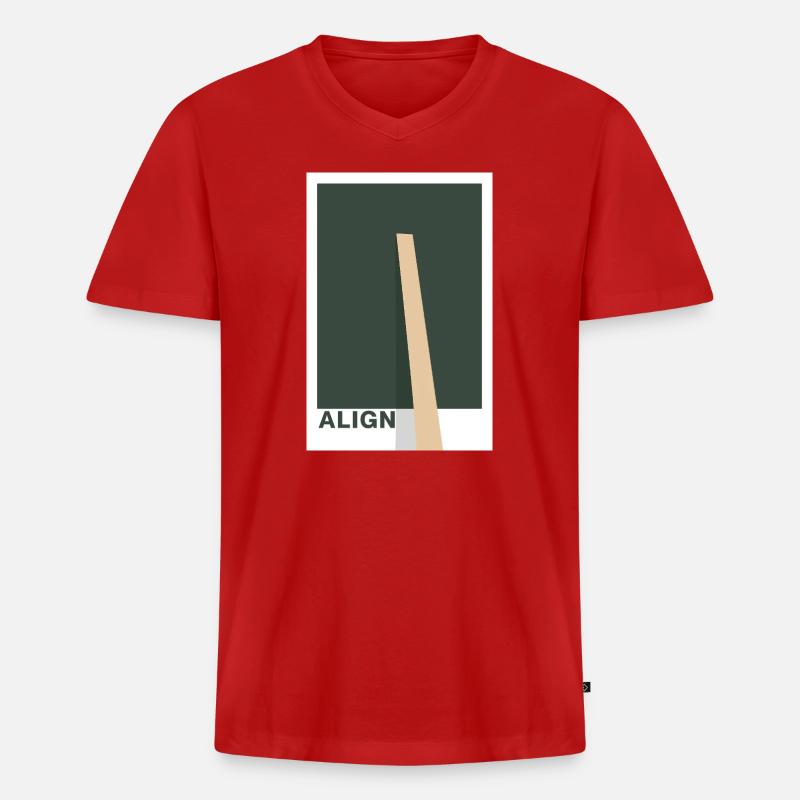 Align –  Design Statement - Männer Premium Bio T-Shirt mit V-Ausschnitt - Rot