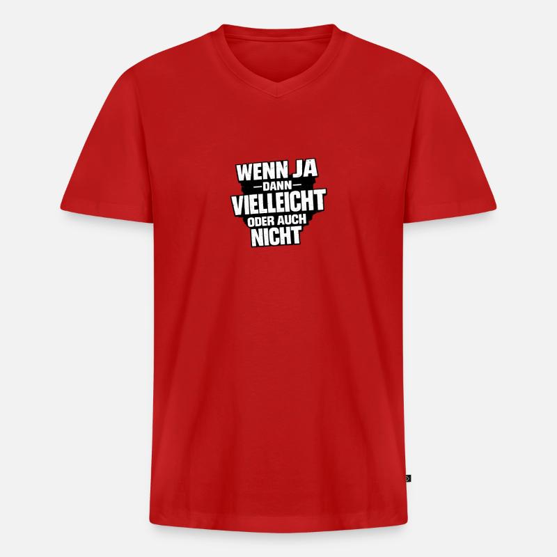 Vielleicht Oder Nicht – Entscheidungswitz - Männer Premium Bio T-Shirt mit V-Ausschnitt - Rot