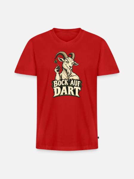 Bock auf Dart - Männer Premium Bio T-Shirt mit V-Ausschnitt - Rot