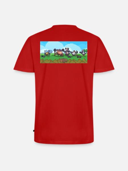Peasant Gym Pixel Show - Men's Premium Organic T-shirt with V-neck - red