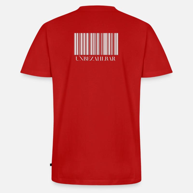 Abstrakter Barcode Design auf Kleidung - Männer Premium Bio T-Shirt mit V-Ausschnitt - Rot