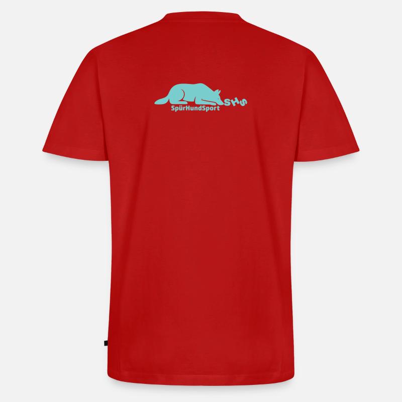 SHS Logo mint - Männer Premium Bio T-Shirt mit V-Ausschnitt - Rot