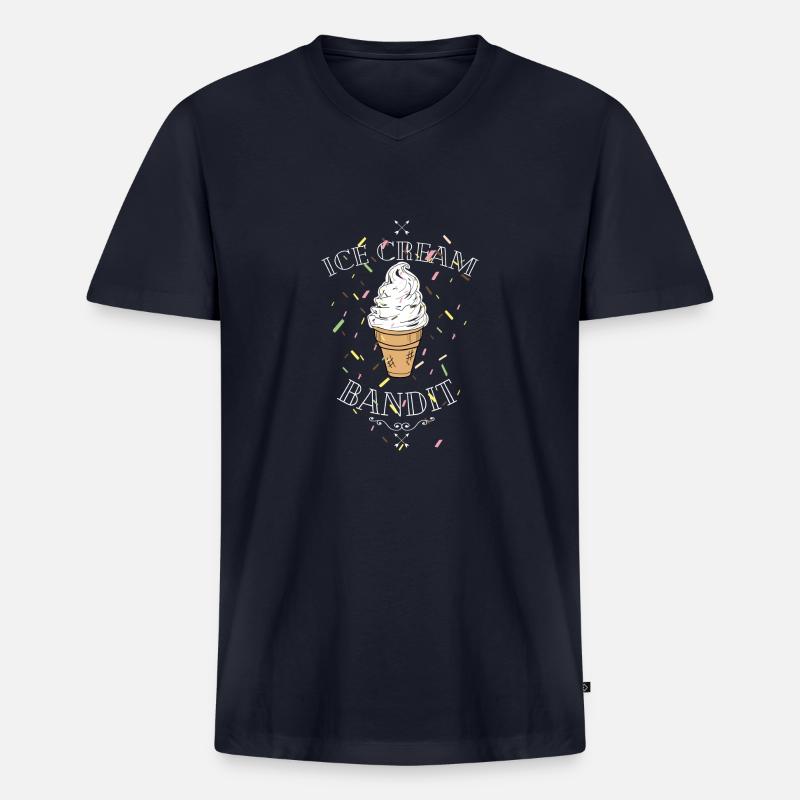 Softeis Machine - Männer Premium Bio T-Shirt mit V-Ausschnitt - Navy