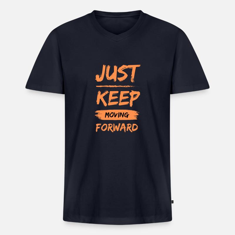 Just keep moving forward - Männer Premium Bio T-Shirt mit V-Ausschnitt - Navy