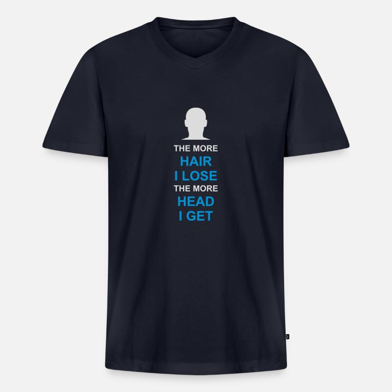 I get more head - Männer Premium Bio T-Shirt mit V-Ausschnitt - Navy