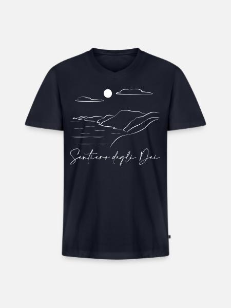 Pfad der Götter Lineart - Männer Premium Bio T-Shirt mit V-Ausschnitt - Navy