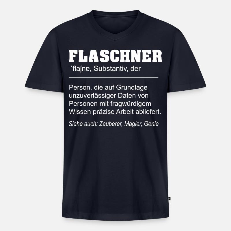 Flaschner lustige Definition - Männer Premium Bio T-Shirt mit V-Ausschnitt - Navy