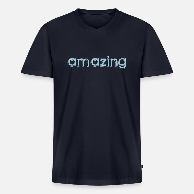 AMAZING - Männer Premium Bio T-Shirt mit V-Ausschnitt - Navy