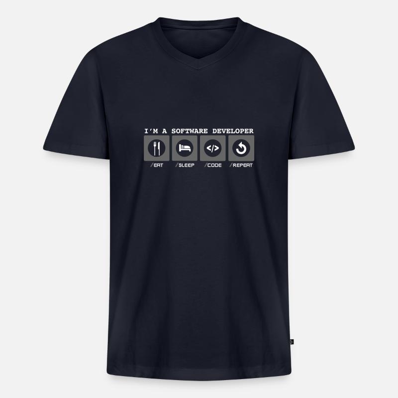 I'm a Software Developer - Softwareentwicklerin - Men's Premium Organic T-shirt with V-neck - navy