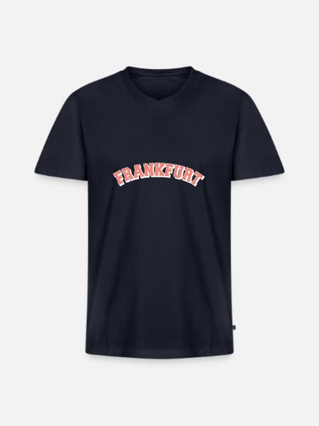 Frankfurt am Main College - Männer Premium Bio T-Shirt mit V-Ausschnitt - Navy