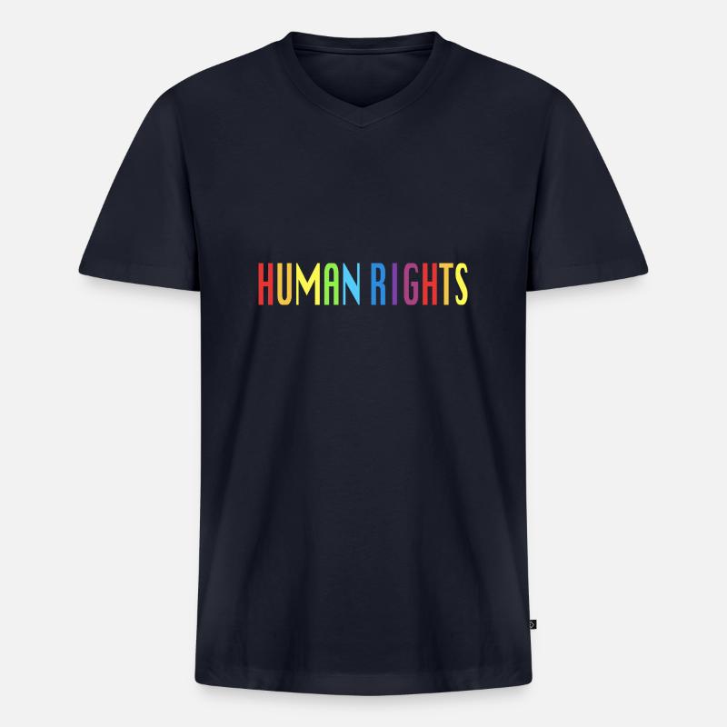 Menschenrechte Spruch Geschenk - Männer Premium Bio T-Shirt mit V-Ausschnitt - Navy