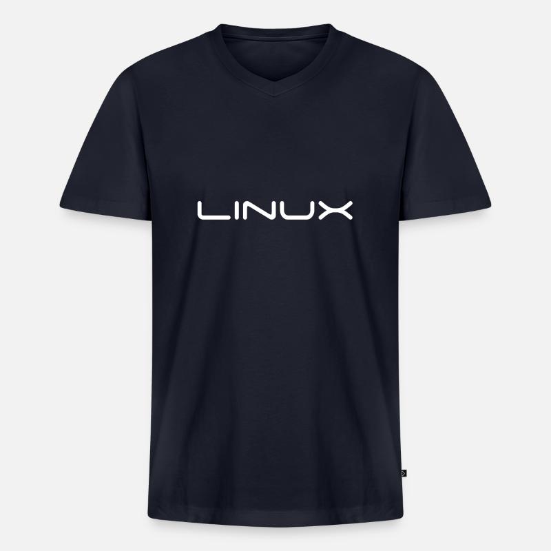 Linux - Männer Premium Bio T-Shirt mit V-Ausschnitt - Navy