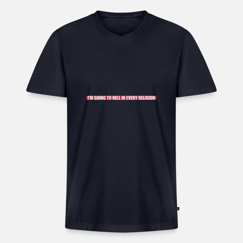 im going to hell - Männer Premium Bio T-Shirt mit V-Ausschnitt - Navy