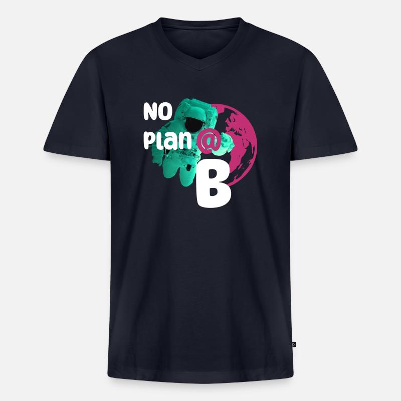 No plan B - Männer Premium Bio T-Shirt mit V-Ausschnitt - Navy