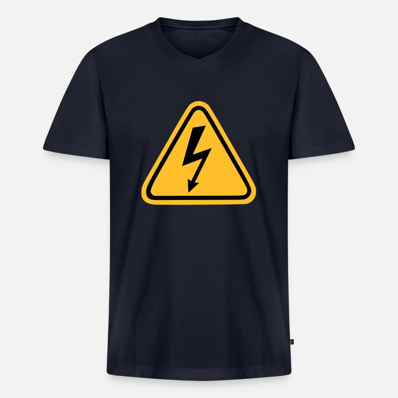 Blitz - Männer Premium Bio T-Shirt mit V-Ausschnitt - Navy