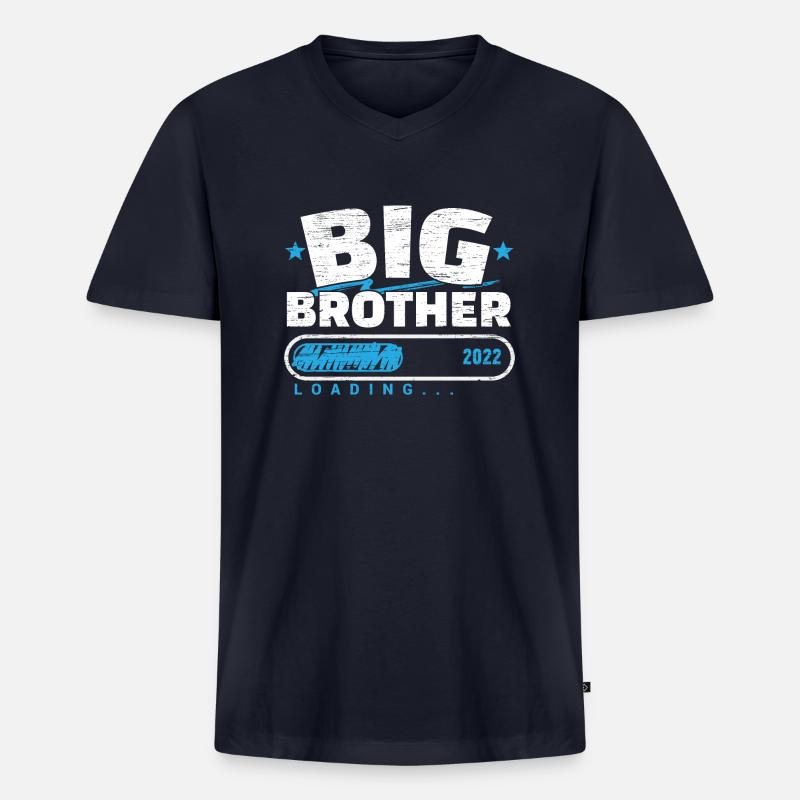 Großer Bruder 2022 Loading - Männer Premium Bio T-Shirt mit V-Ausschnitt - Navy