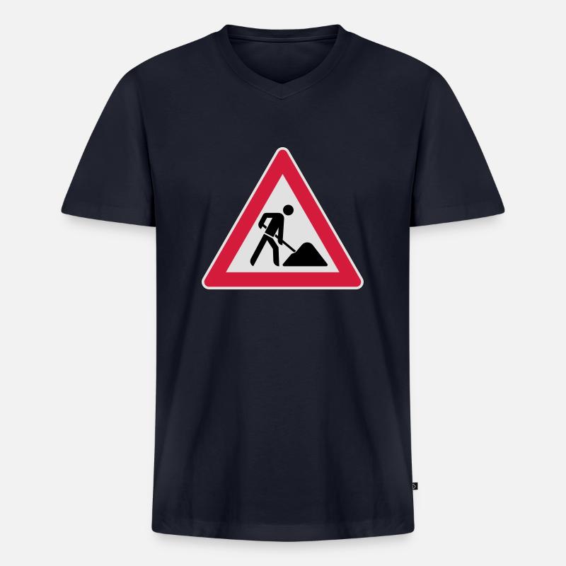 Baustelle - Männer Premium Bio T-Shirt mit V-Ausschnitt - Navy