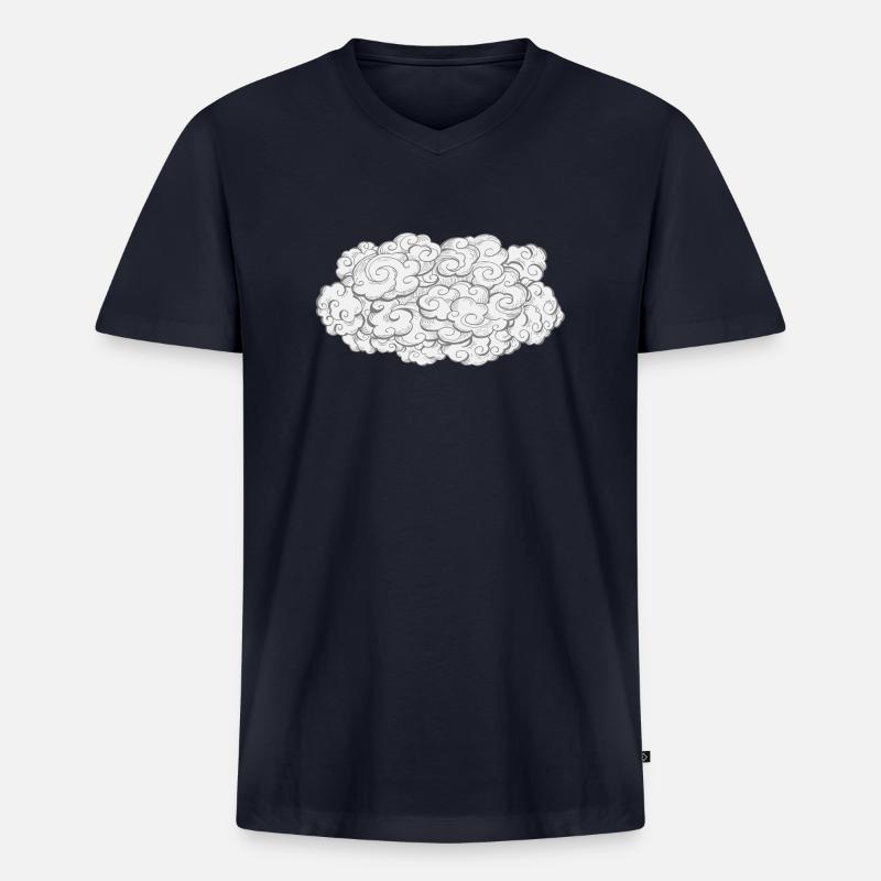 Cloud cloud | Brain cloud - Men's Premium Organic T-shirt with V-neck - navy