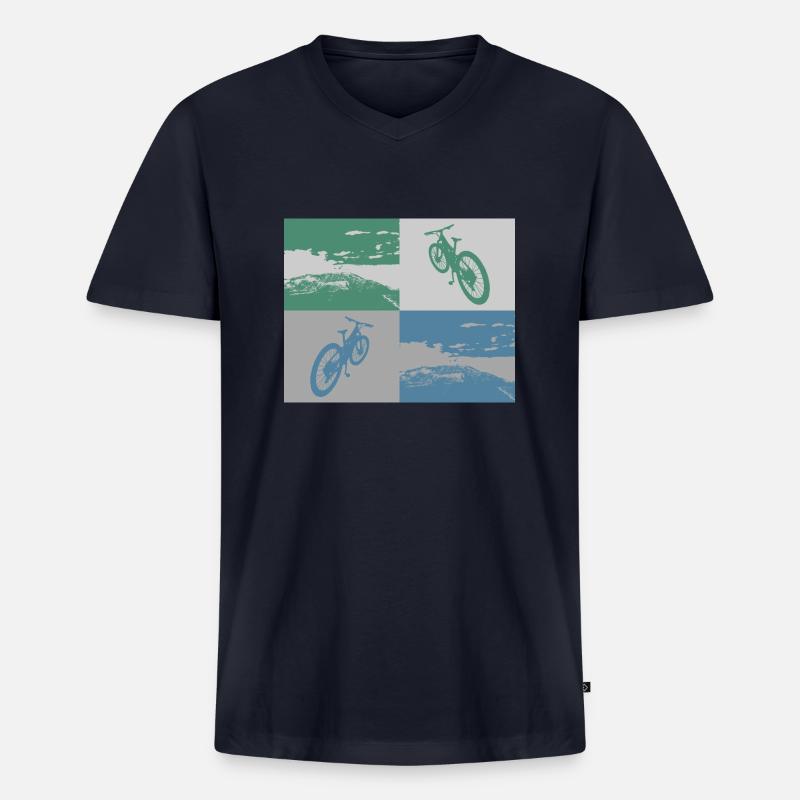 MTB Pop Art metallic - Männer Premium Bio T-Shirt mit V-Ausschnitt - Navy
