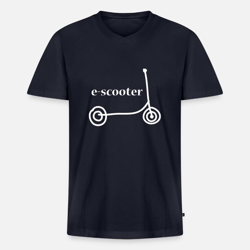 E-Scooter Roller - Männer Premium Bio T-Shirt mit V-Ausschnitt - Navy