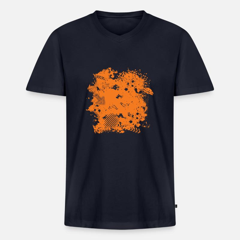 Vector background de - Männer Premium Bio T-Shirt mit V-Ausschnitt - Navy