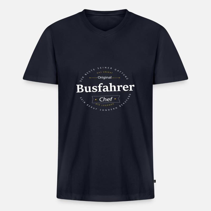 Beruf Busfahrer - Männer Premium Bio T-Shirt mit V-Ausschnitt - Navy