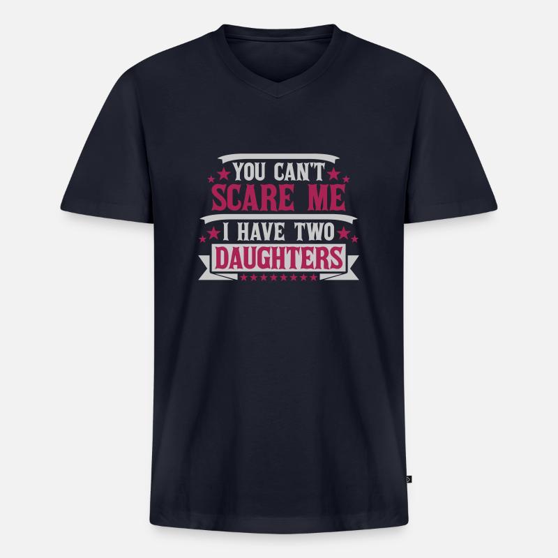 I have two daughters - Männer Premium Bio T-Shirt mit V-Ausschnitt - Navy