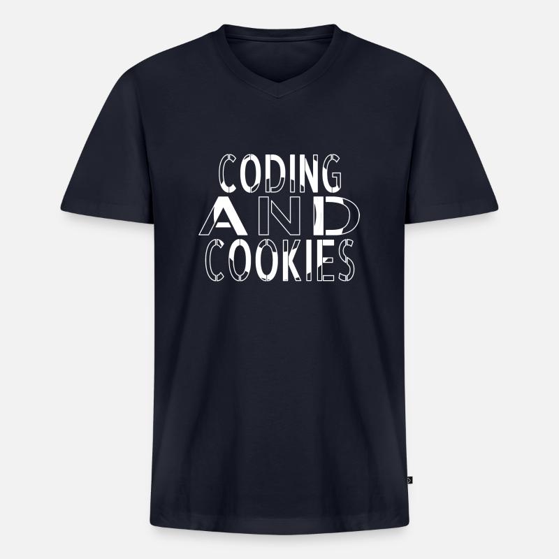 informatics computers programming computer - Men's Premium Organic T-shirt with V-neck - navy