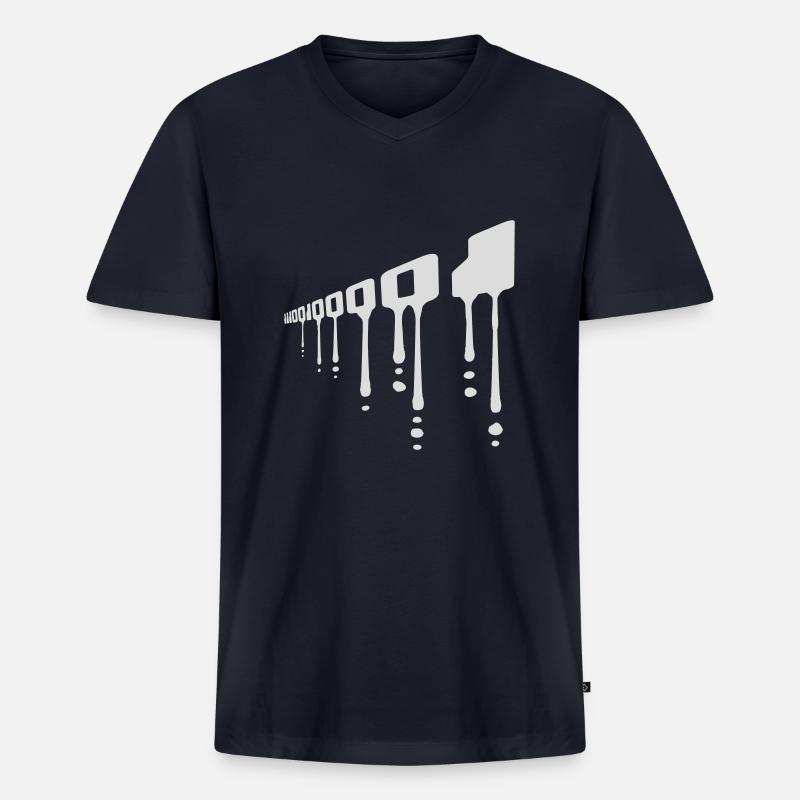 Binär Code Programm Sprache - Männer Premium Bio T-Shirt mit V-Ausschnitt - Navy