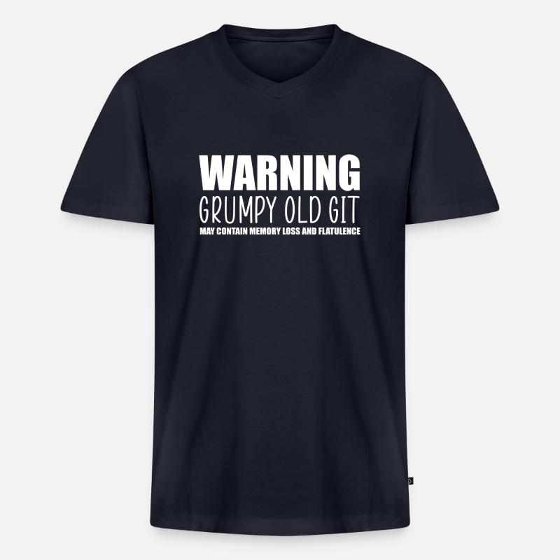 Avviso vecchio git scontroso - Maglietta ecologica premium da uomo con scollo a V - blu navy
