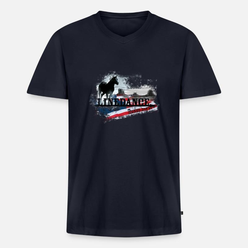 kl_linedance30 - Männer Premium Bio T-Shirt mit V-Ausschnitt - Navy