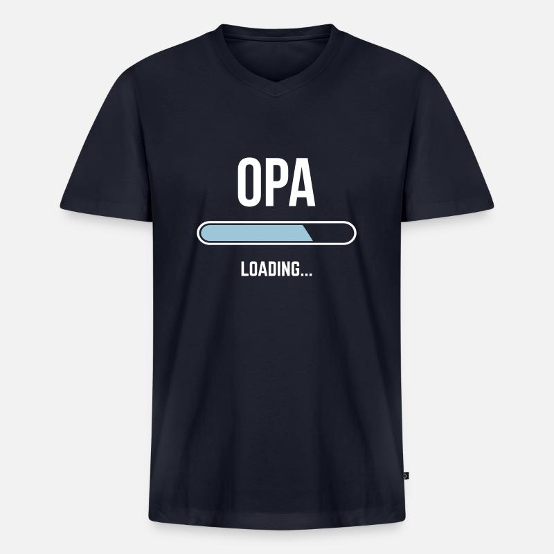 Opa Loading - Männer Premium Bio T-Shirt mit V-Ausschnitt - Navy