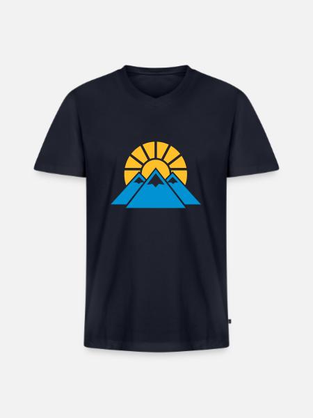Gebirge - Männer Premium Bio T-Shirt mit V-Ausschnitt - Navy