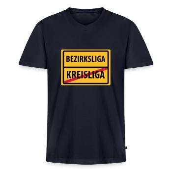 bezirksliga aufstieg kreisliga - Männer Premium Bio T-Shirt mit V-Ausschnitt - Navy - Vorne - Nico (187cm)