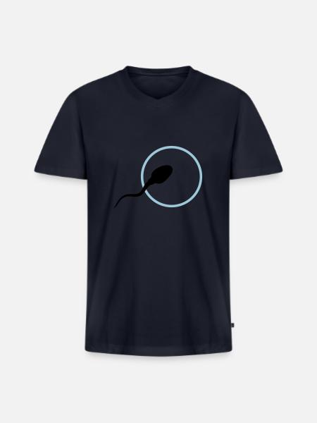 sperm3 - Männer Premium Bio T-Shirt mit V-Ausschnitt - Navy