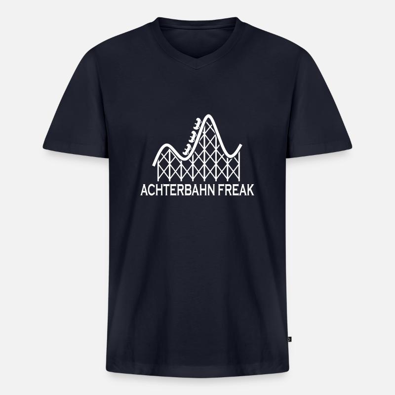 Rollercoaster Achterbahn - Männer Premium Bio T-Shirt mit V-Ausschnitt - Navy