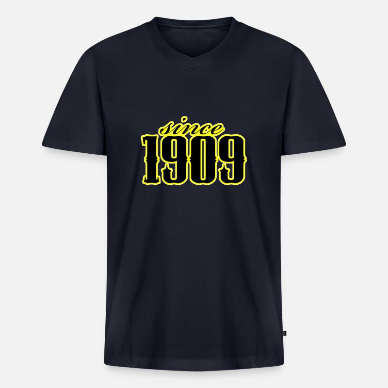 since 1909 (black) - Männer Premium Bio T-Shirt mit V-Ausschnitt - Navy