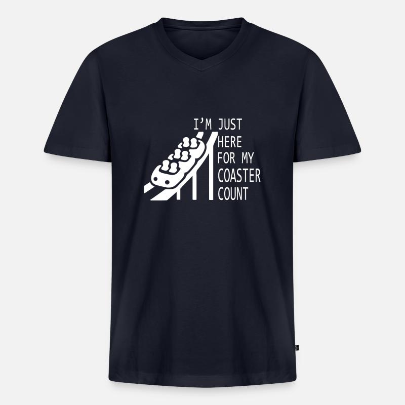 Rollercoaster Achterbahn - Männer Premium Bio T-Shirt mit V-Ausschnitt - Navy