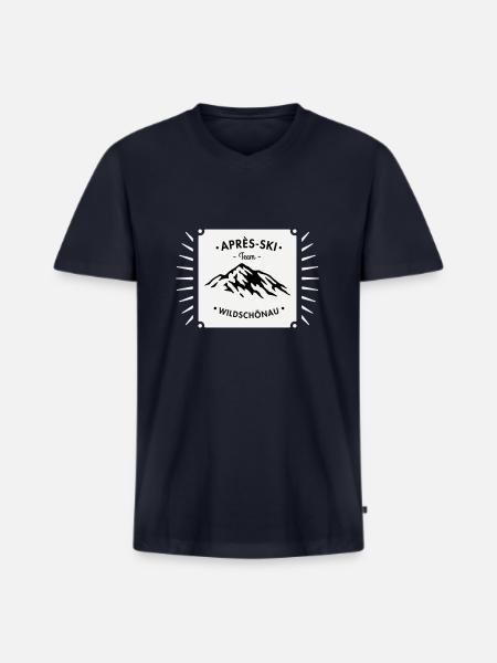 Après-Ski Wildschönau - Men's Premium Organic T-shirt with V-neck - navy