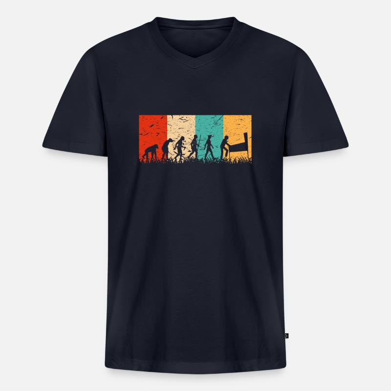 Flipperautomat Entwicklung Pinball Evolution - Männer Premium Bio T-Shirt mit V-Ausschnitt - Navy