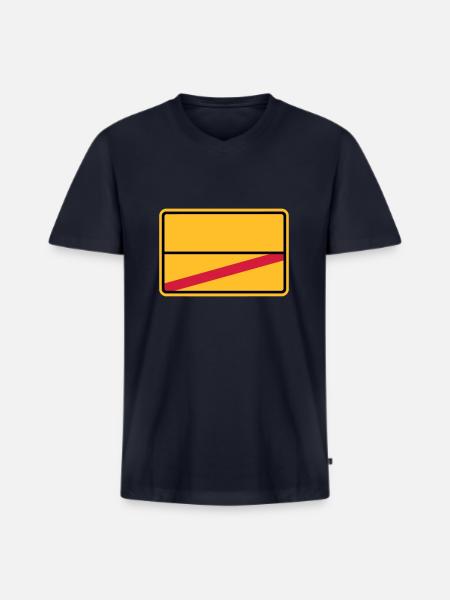 Ortsschild - Männer Premium Bio T-Shirt mit V-Ausschnitt - Navy