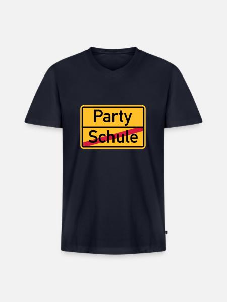Party - Männer Premium Bio T-Shirt mit V-Ausschnitt - Navy